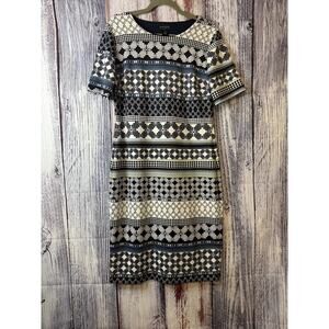 Enfocus Studio Black & White Dress with some Blue & Green in it Size 12